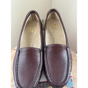 SAS Simplify Antique Wine Leather Loafers Womens 4 M Comfort Shoes Made in USA
